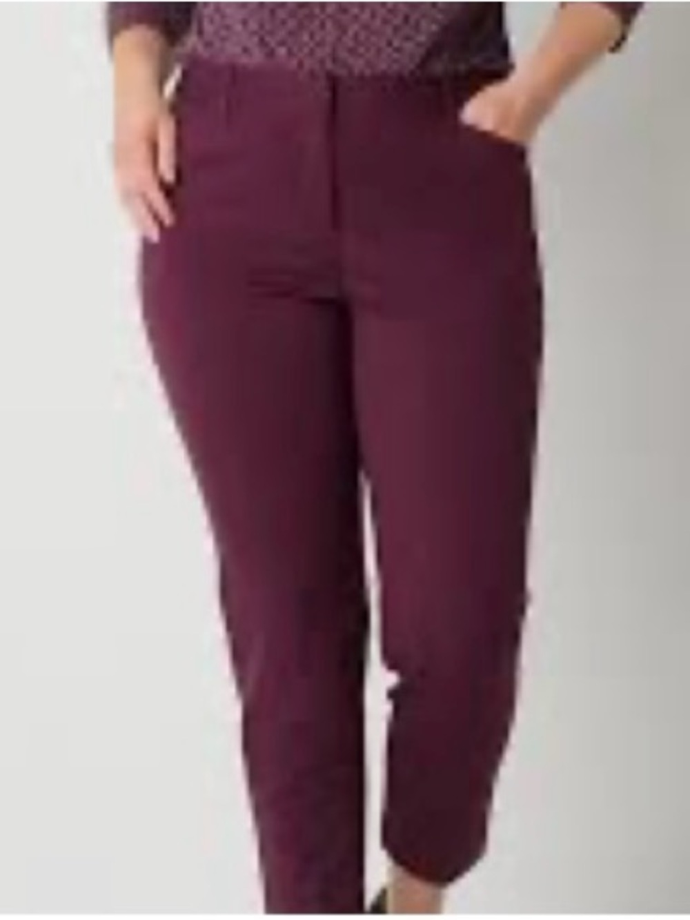 Lane Bryant Cropped Pants in Burgundy